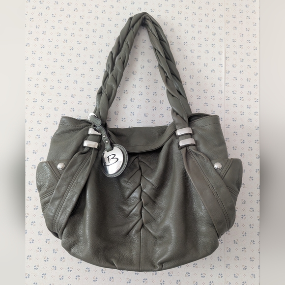 b. makowsky Handbags - 🫒 B.Makowsky Olive Green Leather Slouch Bag Trending Leopard Inside